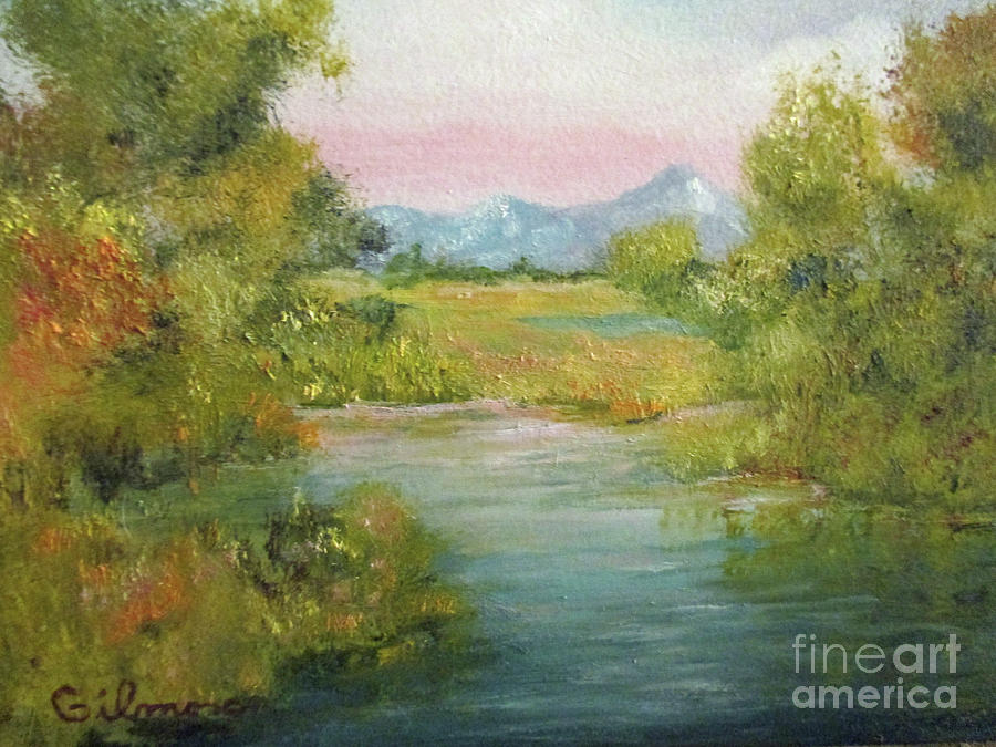 Mountain View Painting by Roseann Gilmore