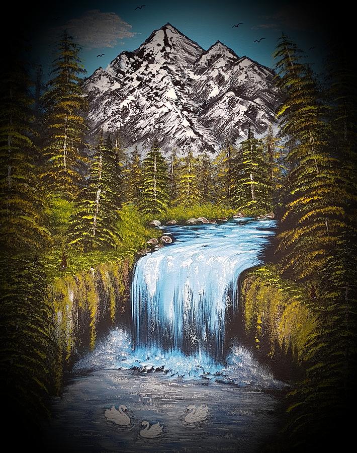 Mountain Painting - Mountain views so beautiful dark  by Angela Whitehouse