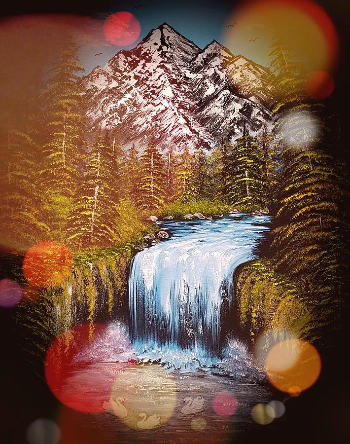 Stardust Painting - Mountain Views Stardust Dark by Angela Whitehouse Stardust Painting - Mountain Views Stardust Dark by Angela Whitehouse