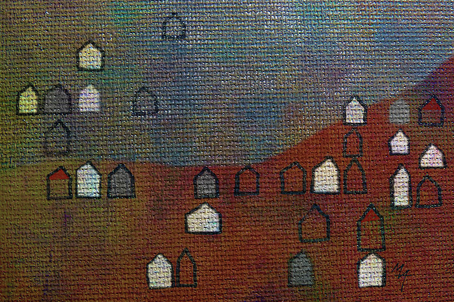 Mountain Village Painting by Attila Meszlenyi