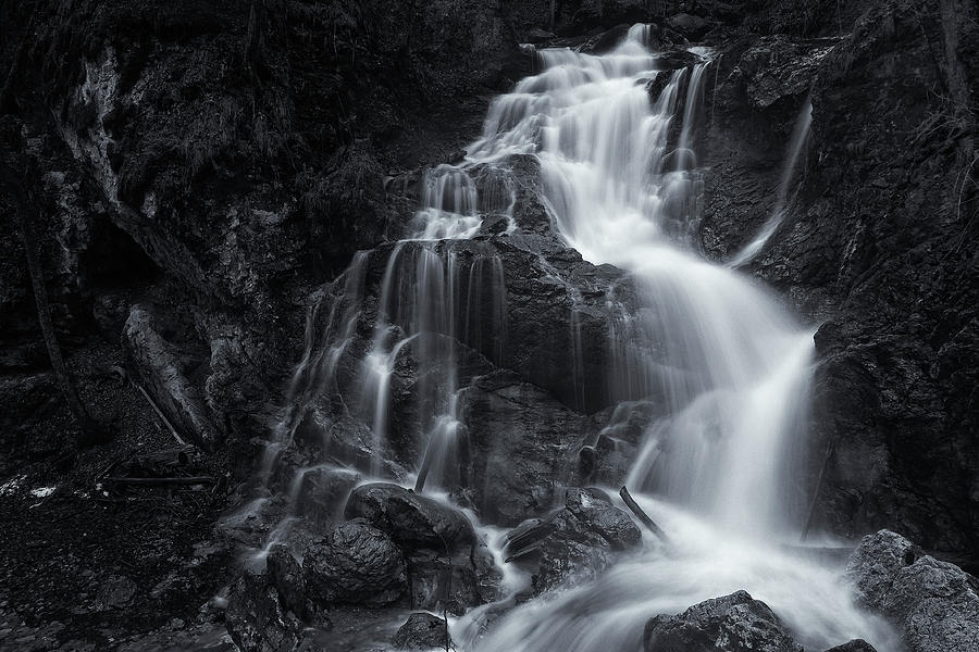 Black And White Photograph - Mountain Water by Norbert Maier