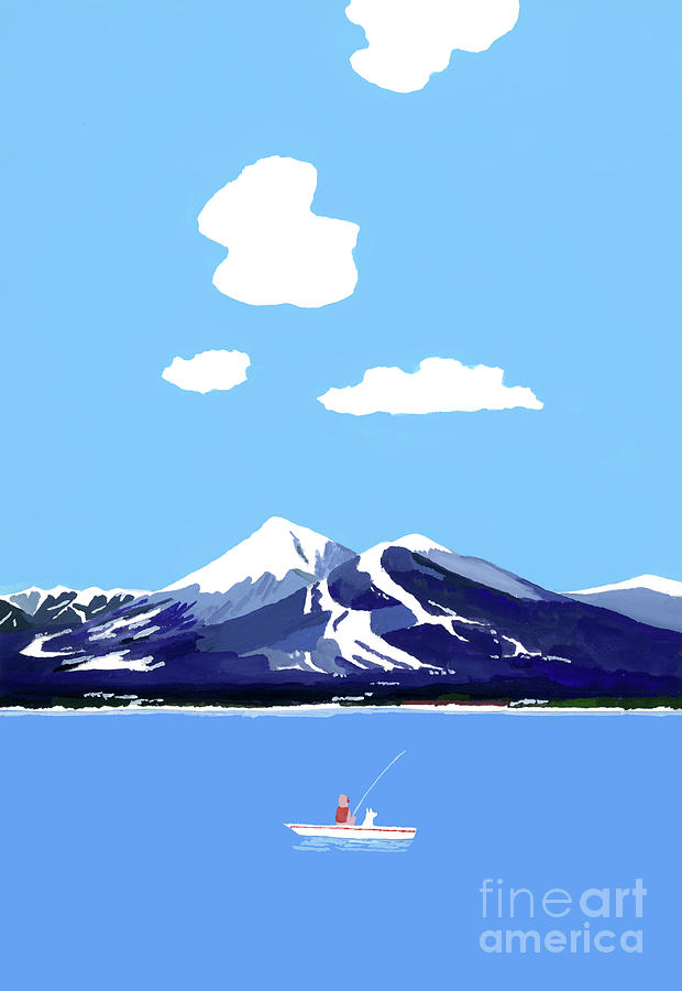 Mountains And Lakes Painting by Hiroyuki Izutsu