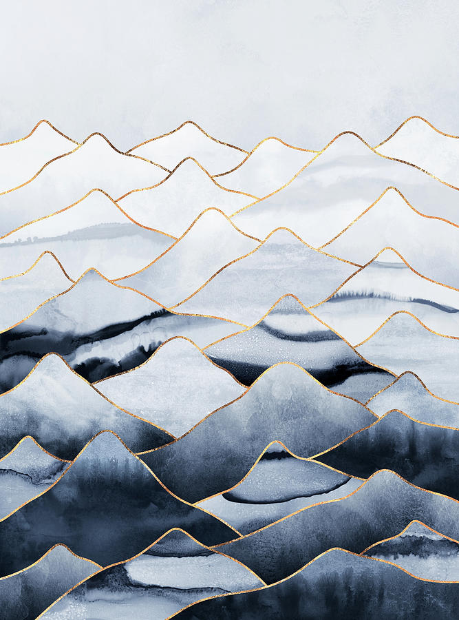 Mountain Mixed Media - Mountains by Elisabeth Fredriksson