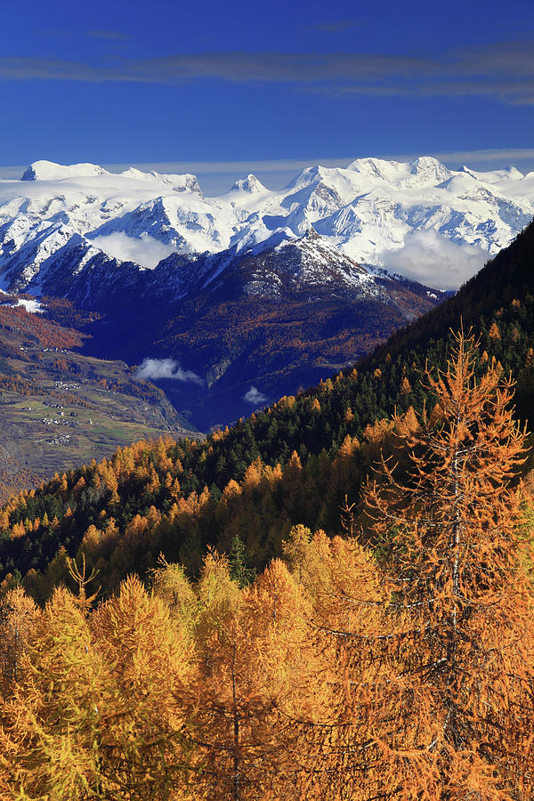 Mountains In Aosta Valley, Italy Digital Art by Davide Carlo Cenadelli
