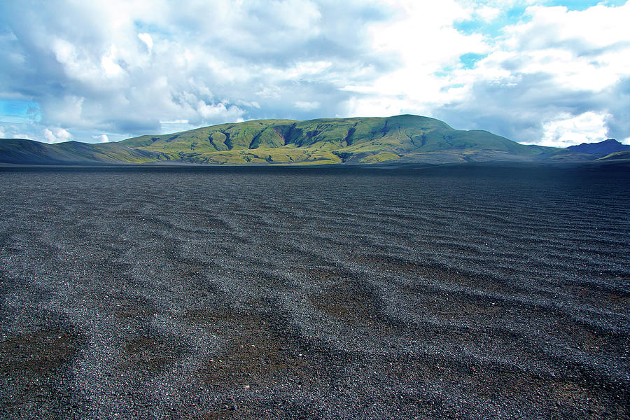 Mountains In Fjallabak Nature Reserve, In The Foreground Black Sand, South Iceland, Iceland, Europe Photograph by Sonia Aumiller