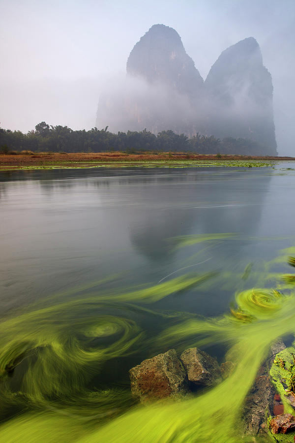 Mountains On Li River, China Digital Art by Andrea Pozzi