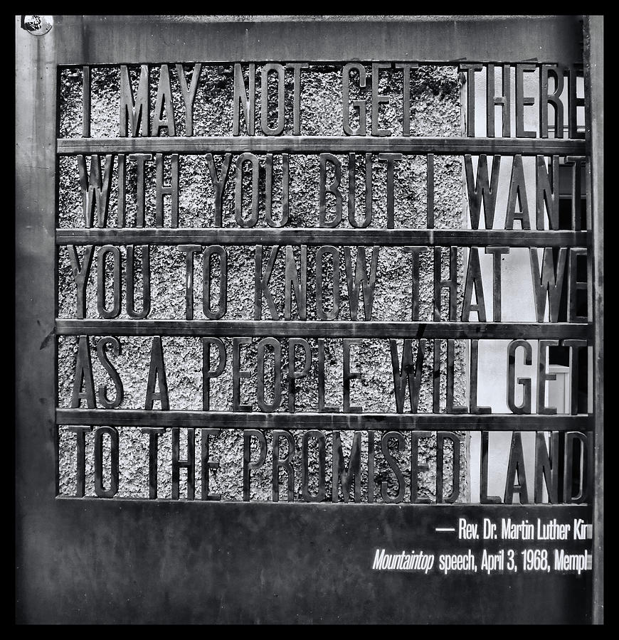 Mountaintop Speech - M L K, J R Photograph by Allen Beatty
