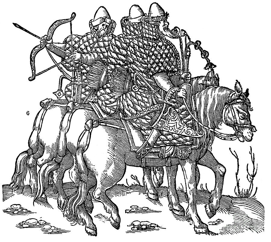 Mounted Muscovite Warriors, 1556 Drawing by Print Collector