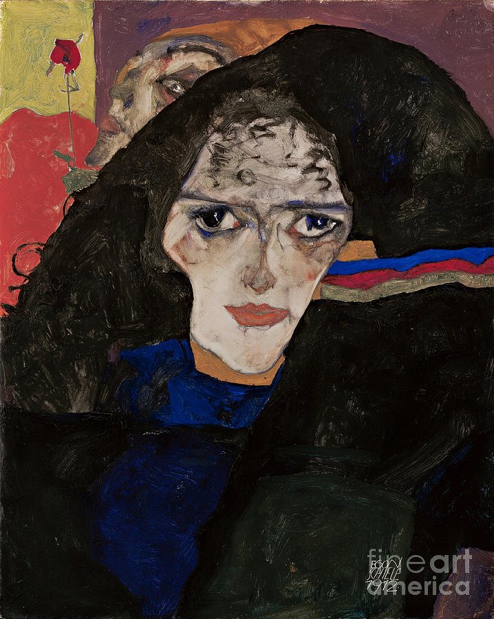 Mourning Woman, 1912. Artist Schiele Drawing by Heritage Images