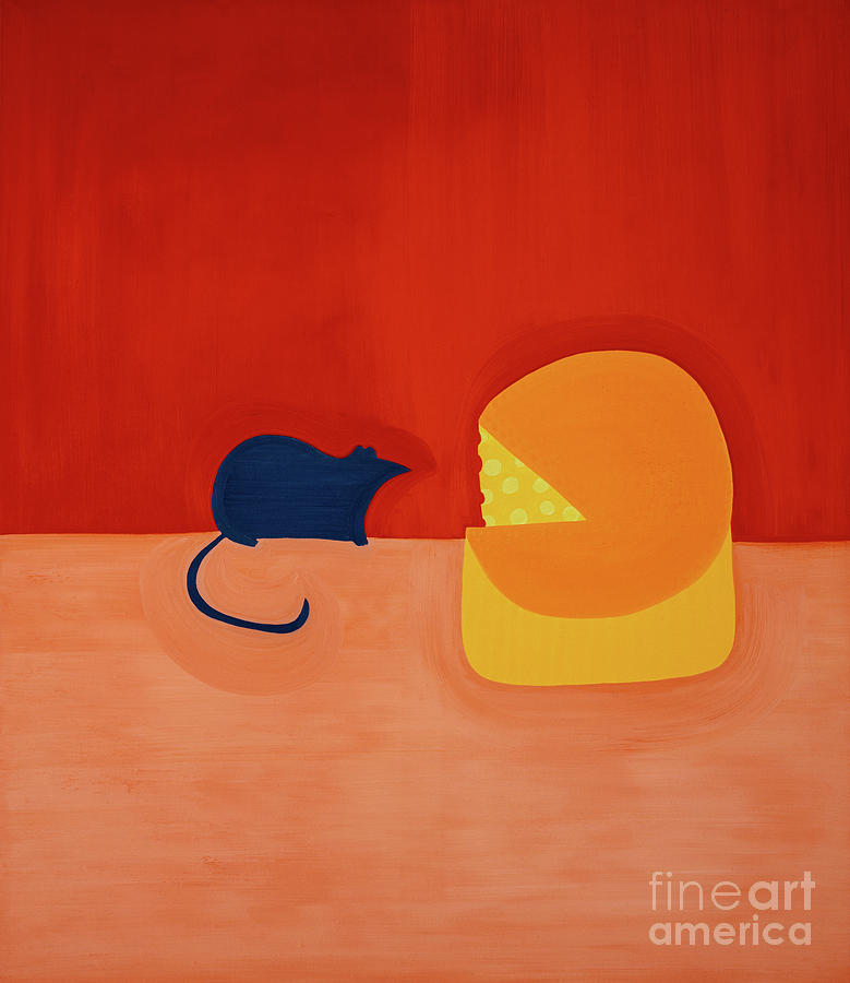 Mouse And The Cheese Painting by Cristina Rodriguez