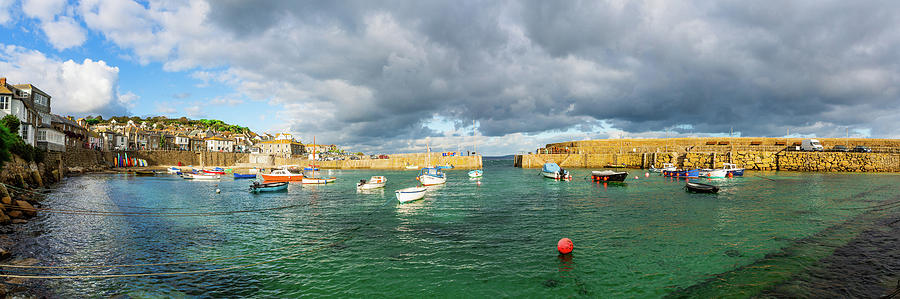 Mousehole, Cornwall, UK. Panorama. Photograph by Maggie Mccall