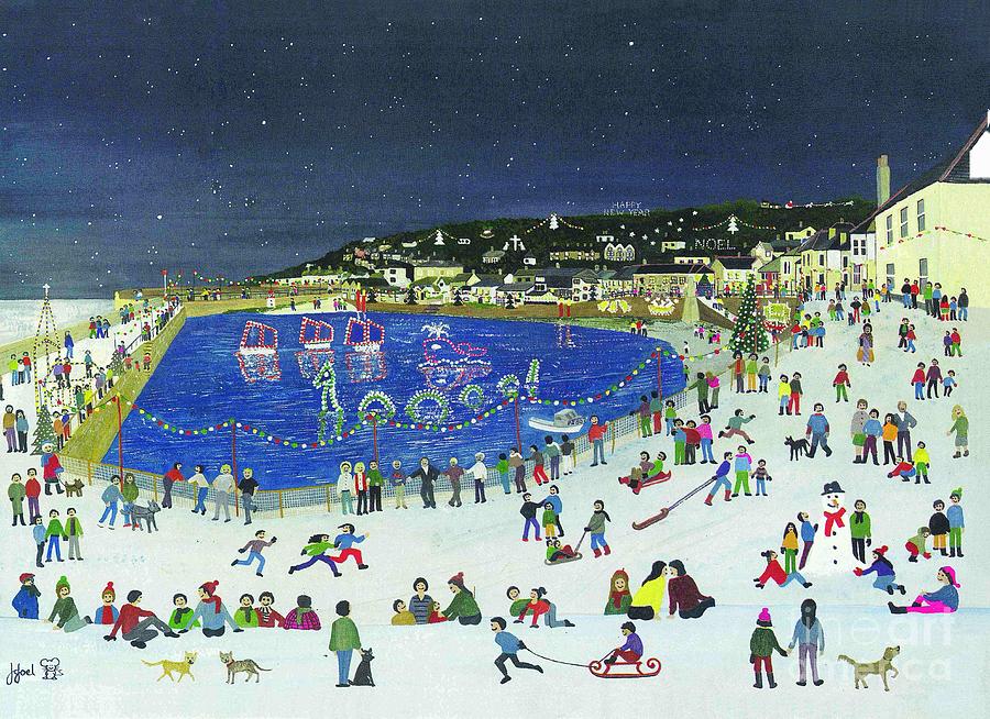 Mousehole Harbour Lights, 2009 Gouache On Paper Painting by Judy Joel