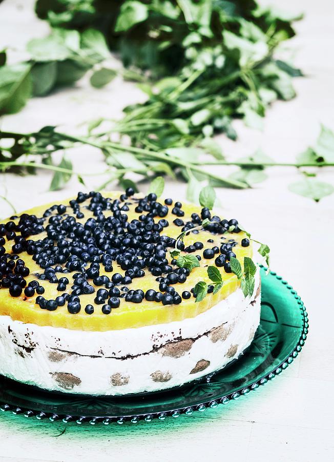 Mousse Torte With Blueberries Photograph by Anna Grudzinska-sarna