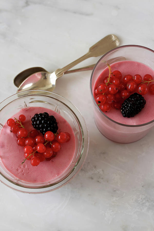 Mousse With Summer Berries Photograph by Carmen Mariani