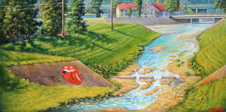 Urban Landscape Painting - Mouth of the Levee 2 by Todd Snyder