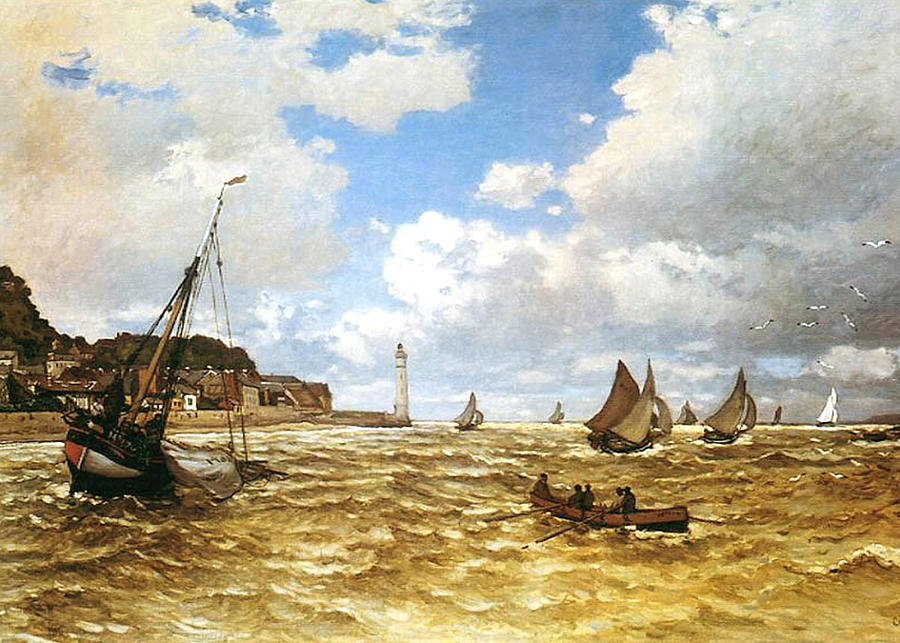 Mouth Of The Seine At Honfluer Painting