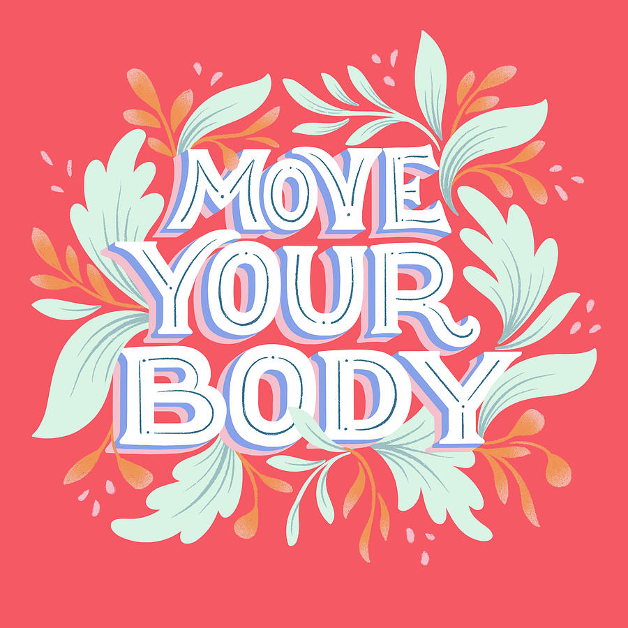 Blue Drawing - Move Your Body I by Gia Graham