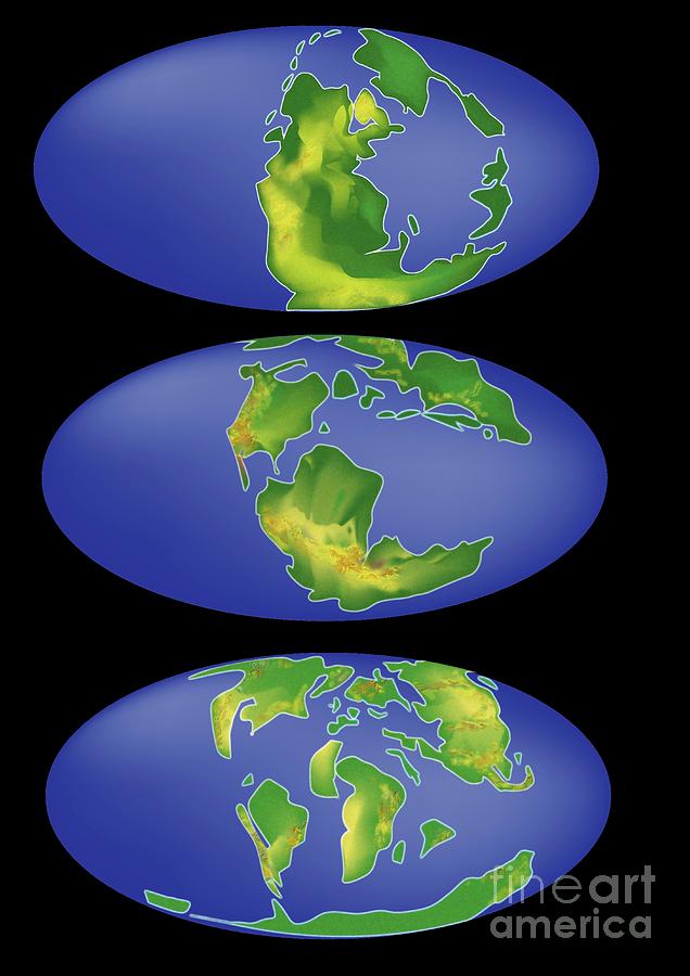Prehistoric Photograph - Movement Of Earths Continents by Tim Brown/science Photo Library