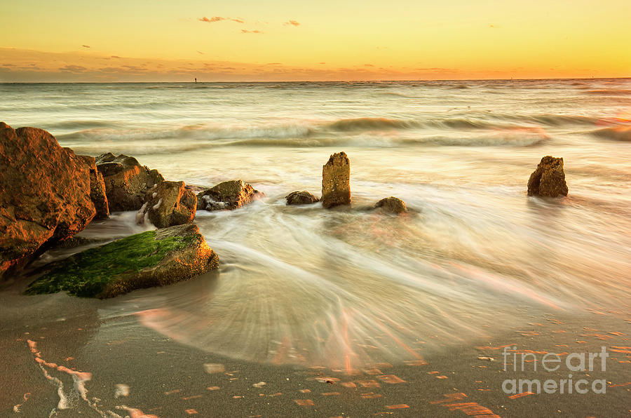 Movement Of The Sea At Sunset, Long Exposure Photograph by Felix Lai