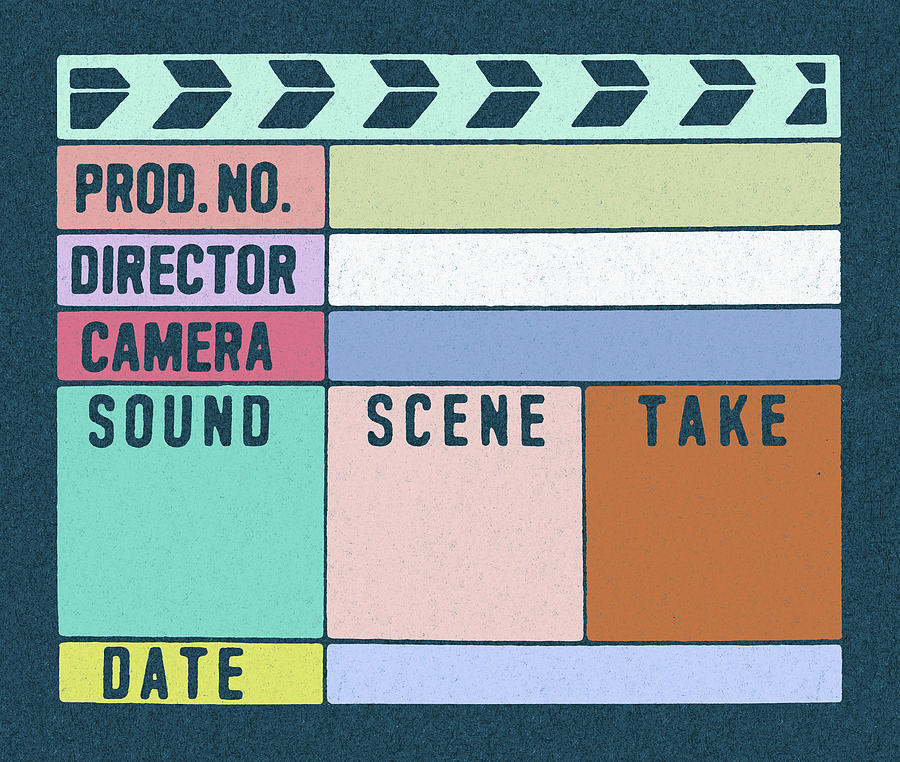 Hollywood Drawing - Movie Clapperboard by CSA Images
