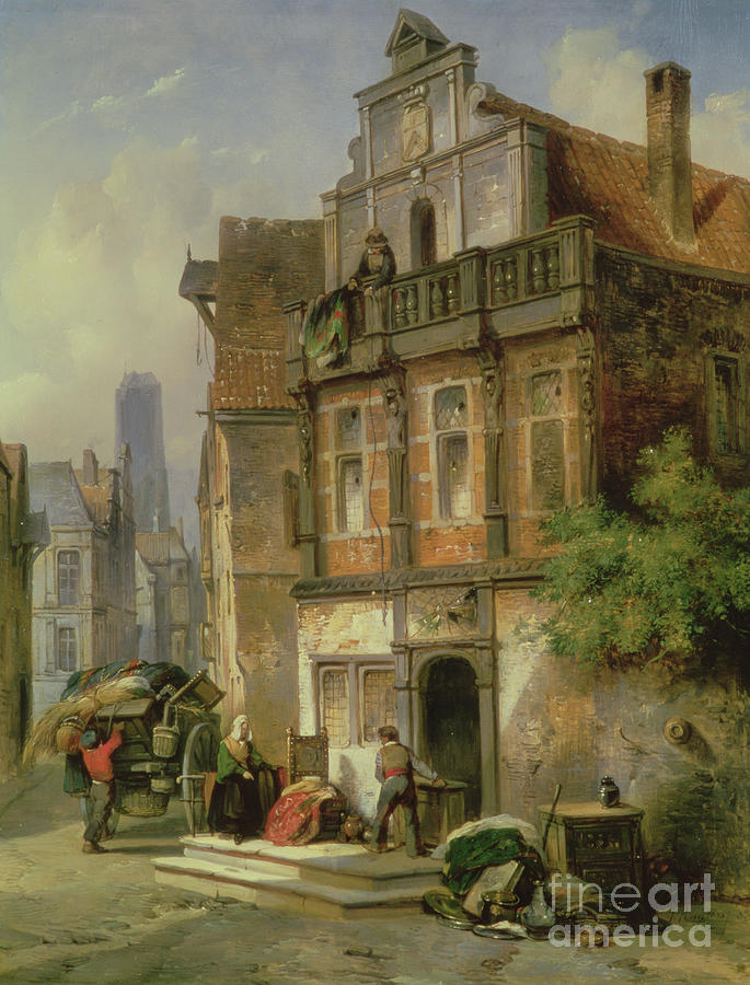 Moving In, 1837 Painting by Jan M Ruyten