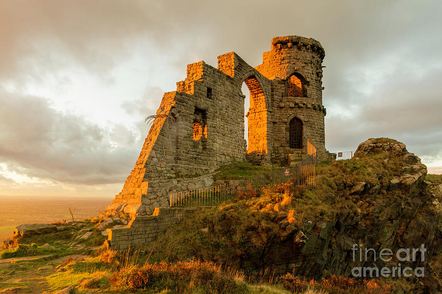 Mow Cop Folly At Sunset, Mow Cop Photograph by Steven Purcell