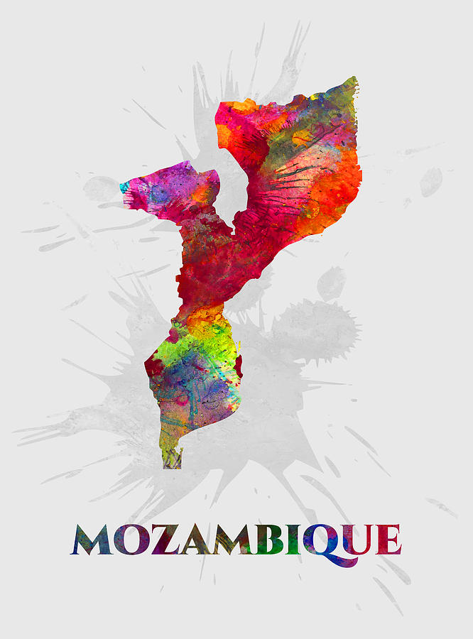 Mozambique Map Artist Singh Mixed Media By Artguru Official Maps Fine Art America 8530