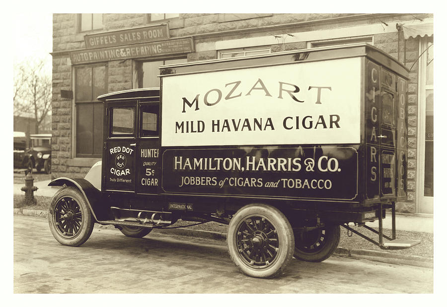 Mozart Mild Havana Cigar Truck Painting by Unknown