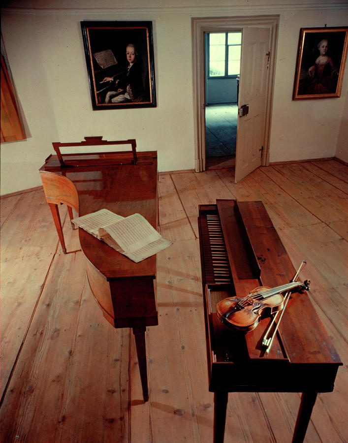 Musical Instrument Photograph - Mozarts Birth House by Gjon Mili