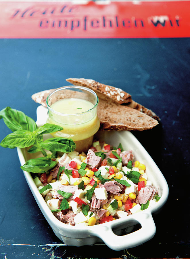 Mozzarella And Tuna Salad With Sweetcorn Photograph by Tre Torri