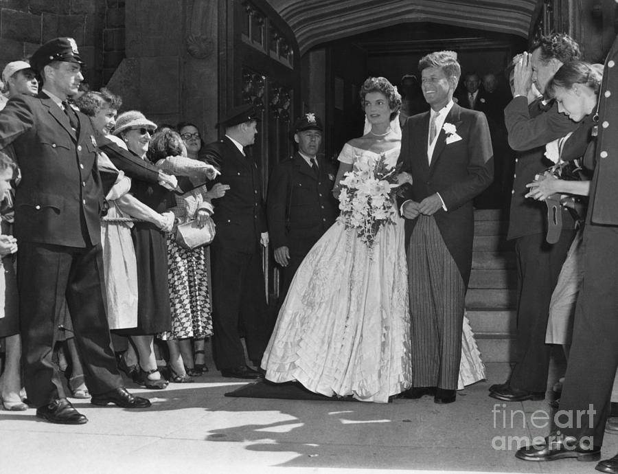 Mr. And Mrs. Kennedy Leave Church Photograph by Bettmann