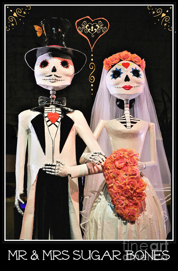 Halloween Photograph - Mr and Mrs Sugar Bones Poster Art by Diann Fisher