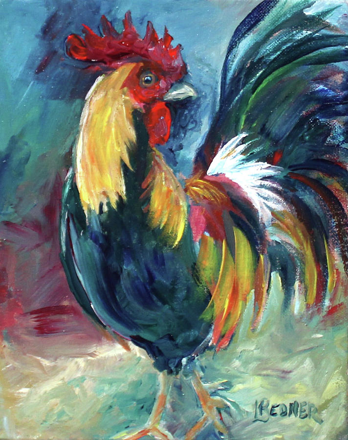 MR Colorful Rooster Painting by Lynette Redner - Fine Art America