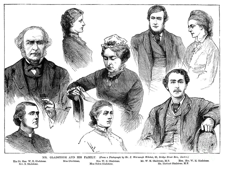 Mr Gladstone And His Family, 19th Drawing by Print Collector