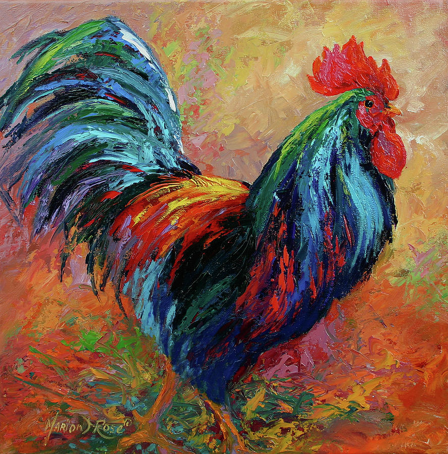 Farm Animals Painting - Mr T Rooster by Marion Rose