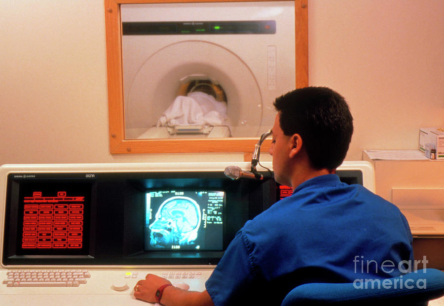 Mri Brain Scan In Progress Photograph by John Greim/science Photo Library