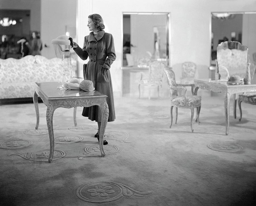 Mrs. George Pope In A Department Store Photograph by George Platt Lynes