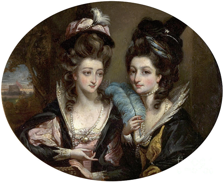 Mrs Gwynne And Mrs Bunbury As The Merry Wives Of Windsor, C.1779 Painting by Daniel Gardner