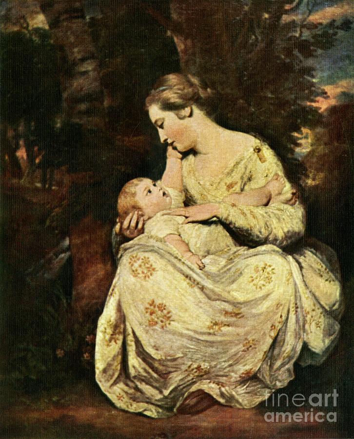 Mrs Hoare And Child Drawing by Print Collector
