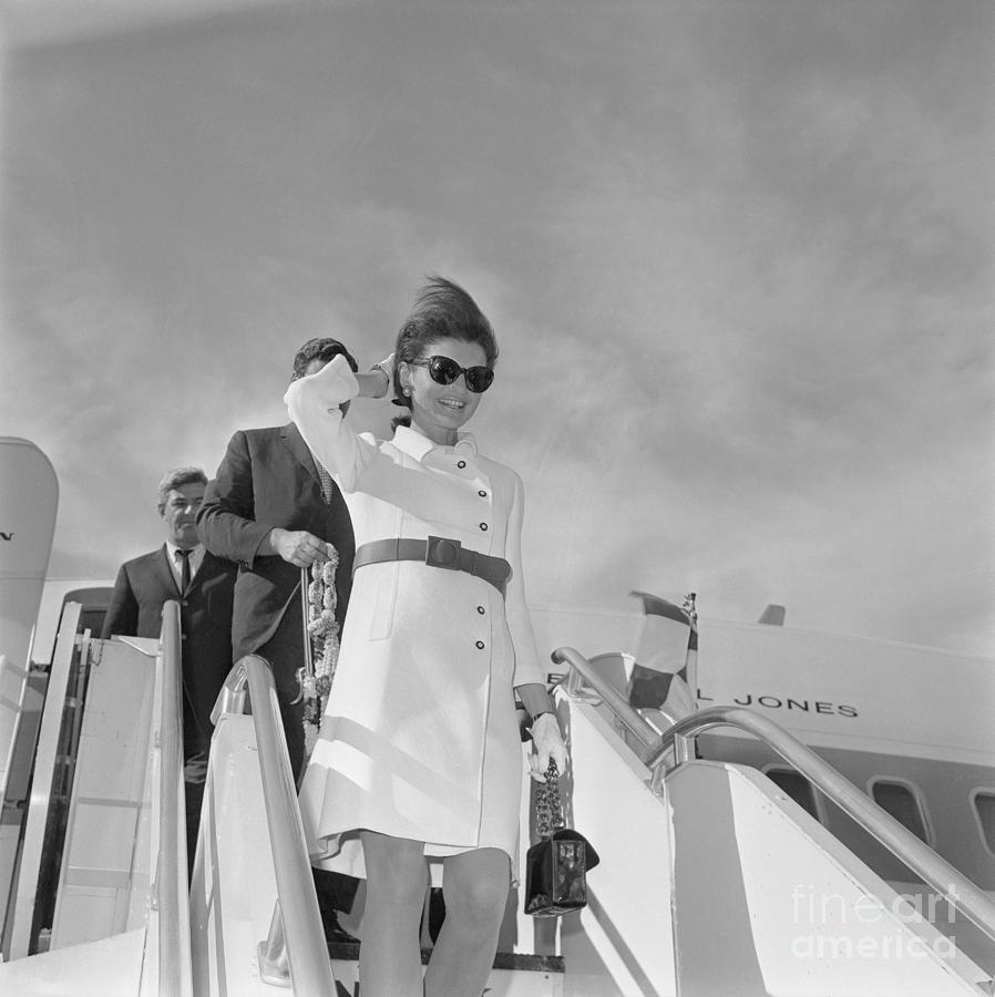 Mrs John F Kennedy Arriving In Rome By Bettmann 