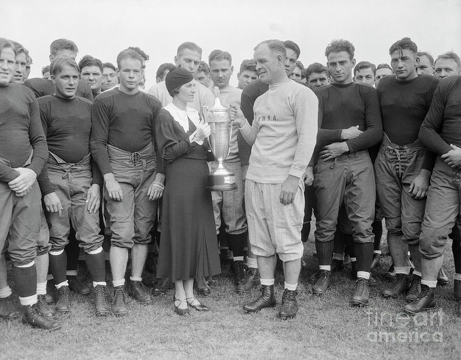 University Of Notre Dame Photograph - Mrs. Knute Rockne At Captain Cup by Bettmann