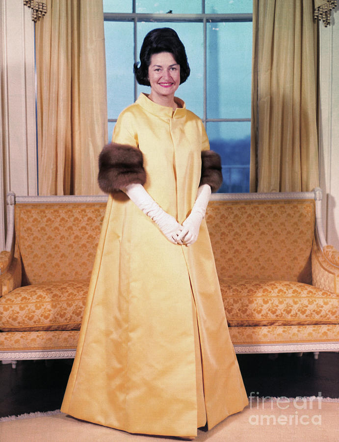 Mrs. Lyndon B. Johnson Wearing Photograph by Bettmann
