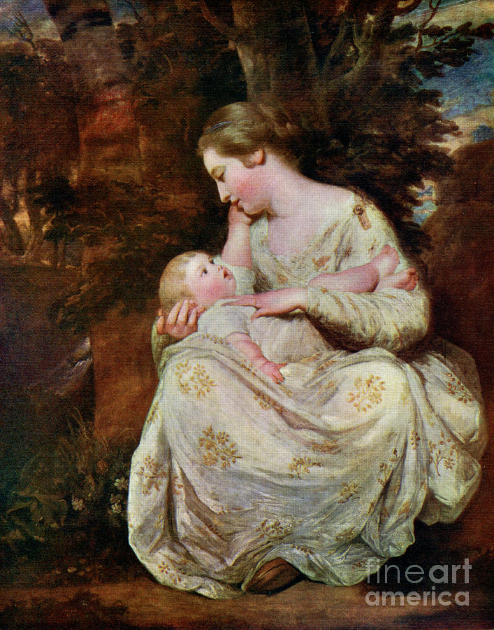 Mrs Richard Hoare And Child, 1763 Drawing by Print Collector