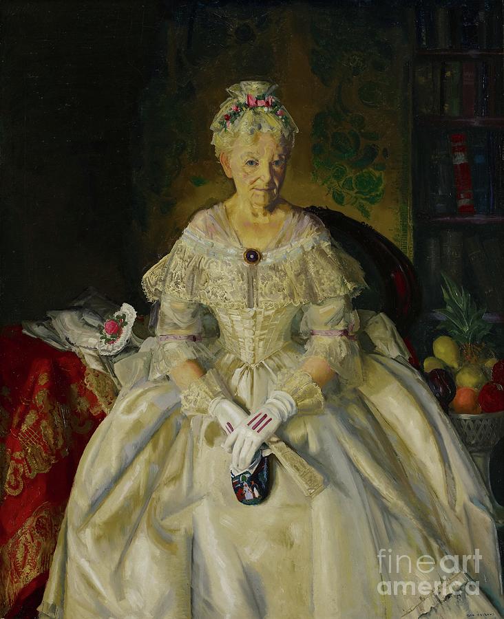 Mrs. T. In Cream Silk, No.2, 1920 Painting by George Wesley Bellows