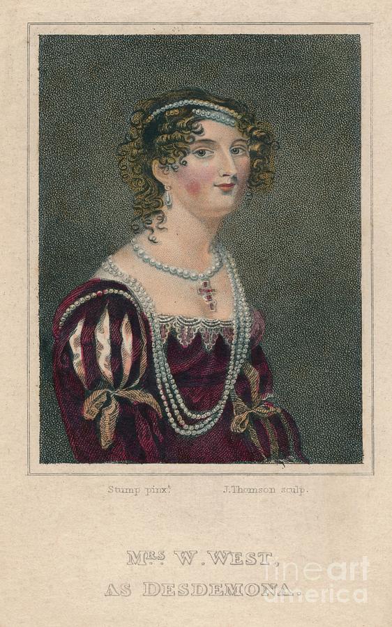 Mrs W West As Desdemona Drawing by Print Collector