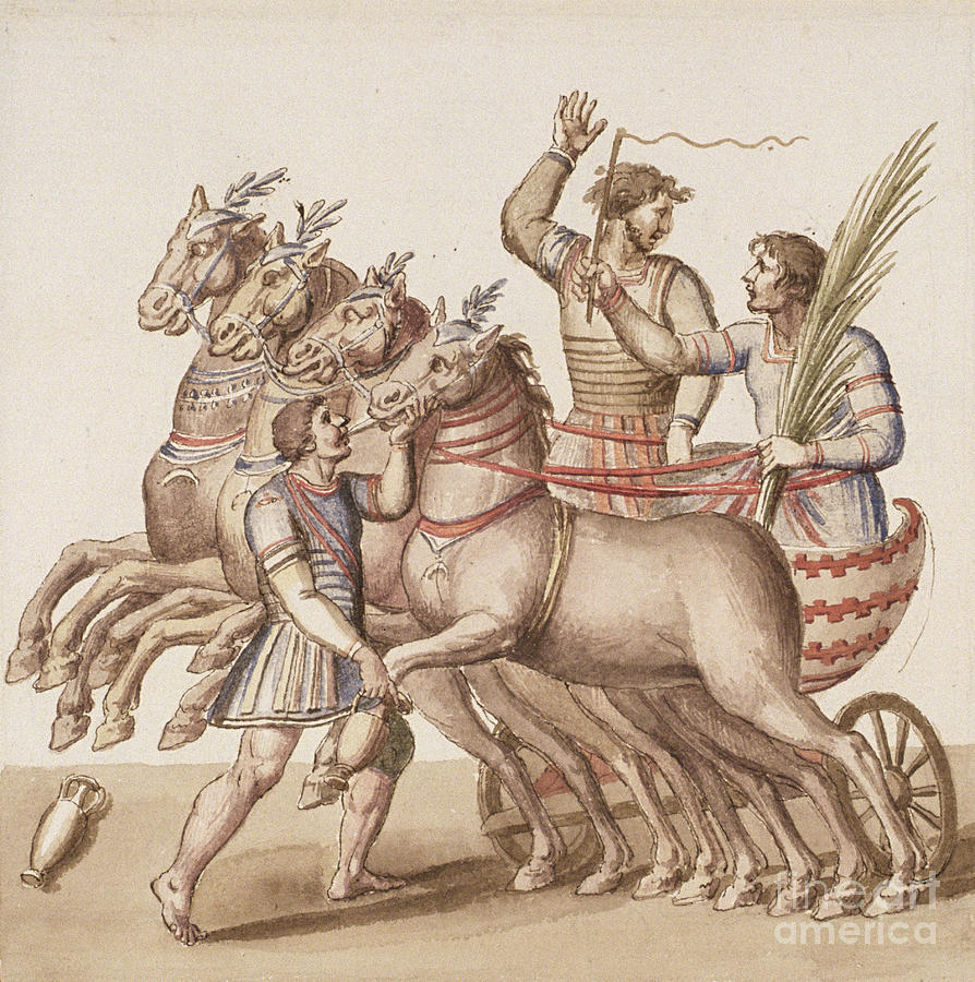 Horse Painting - Ms Gen 1496 Plate Cxiii Gladiators, 1674 by Pietro Santi Bartoli