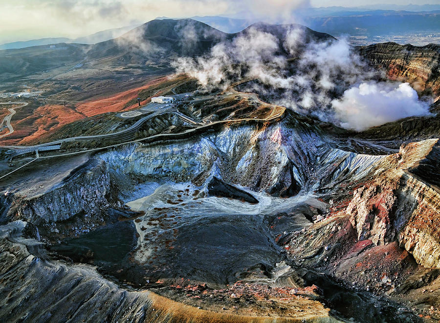 Nature Photograph - Mt Aso On Kyushu Island by Photo By William Cho