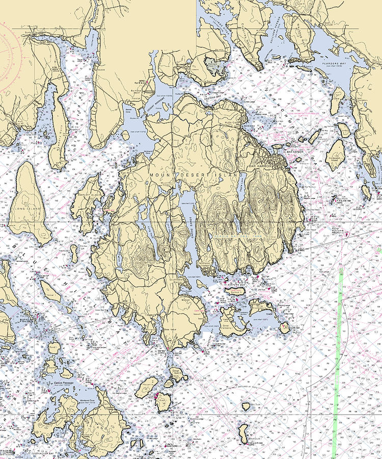 Mt Desert Island -maine Nautical Chart _v6 Mixed Media by Sea Koast ...