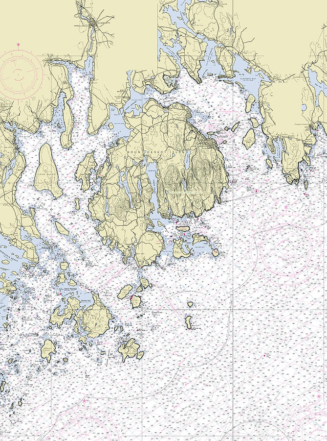 Mt Desert Island Nautical Chart Digital Art by Bret Johnstad - Fine Art ...