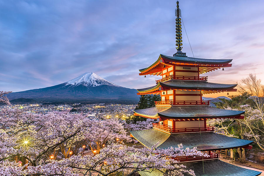 Mt. Fuji And Temple Pagoda Photograph by Sean Pavone - Fine Art America